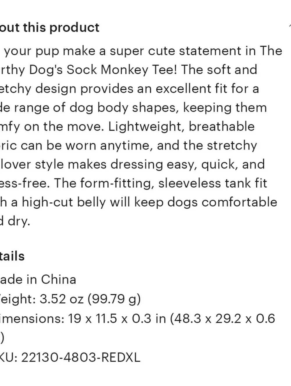 Red Sock Monkey Pet Tee